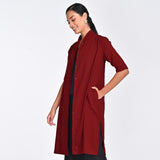 Dakota Long Shirt Jacket - Maroon