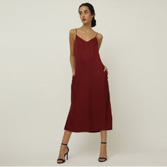 Fleur Set Of 2 - Overlay & Dress - Coffee & Maroon