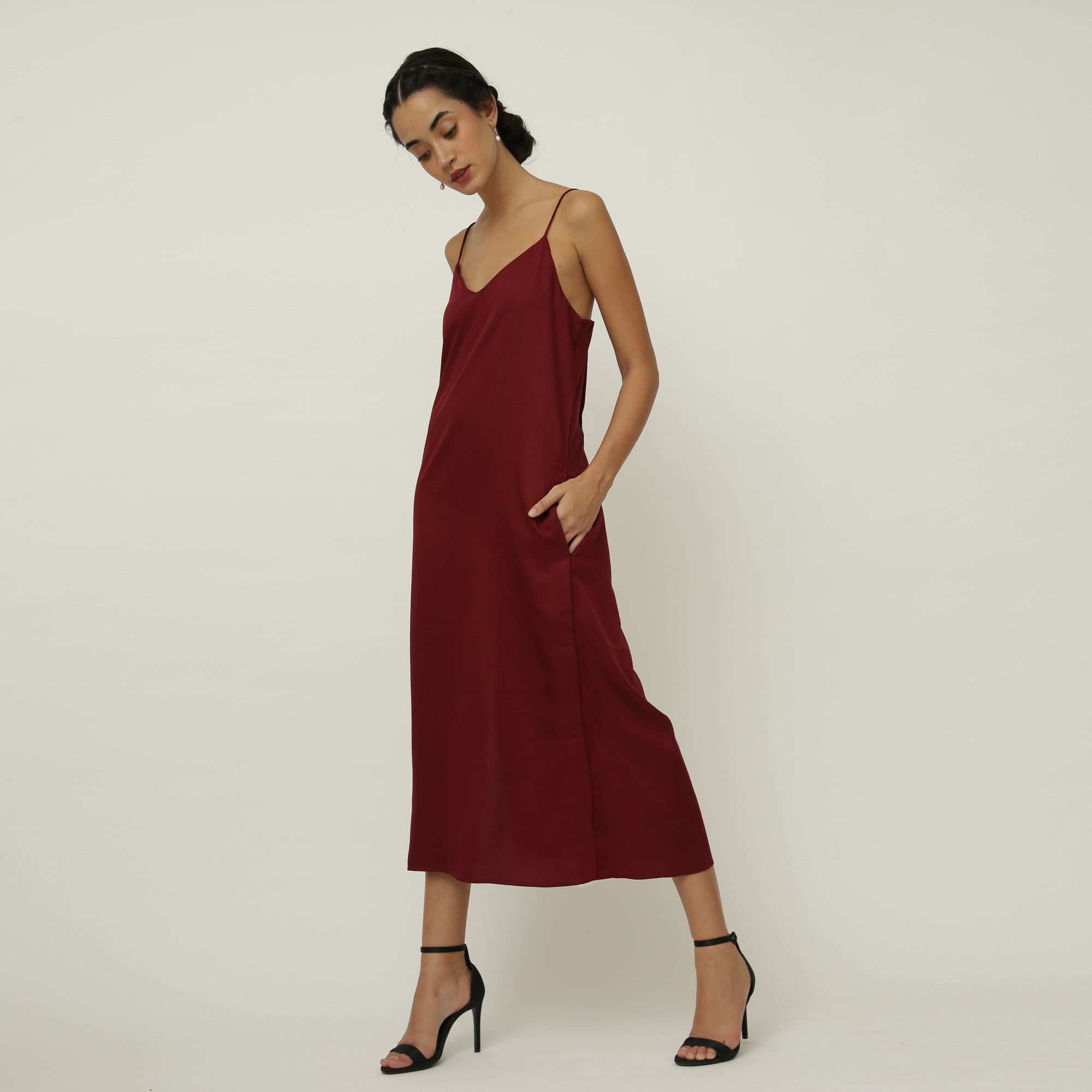 Slip Dress - Maroon