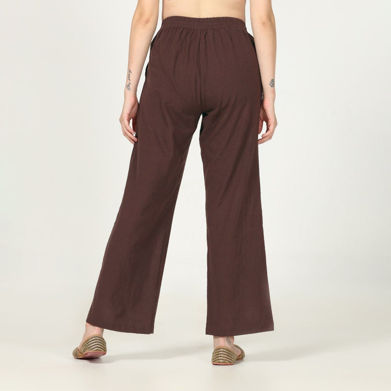 Nyla Co-Ord Set Of 2 - Long Line Shirt & Pants - Coffee Brown
