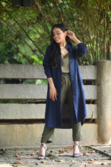 Florence Set Of 3 - Long Shirt, Inner & Pants - Olive & Navy