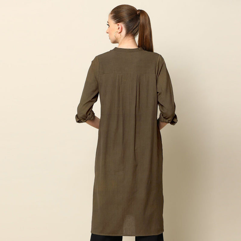 Pleated Tunic - Olive