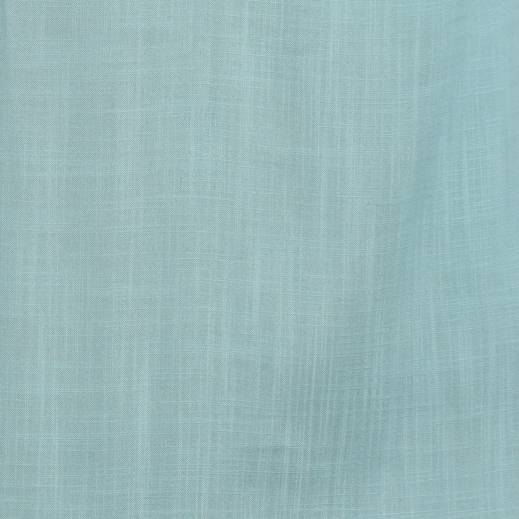 Florence Mandarin Collar Long Shirt - Blue With Ecru Edging
