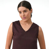 Shell V-Neck Top - Coffee