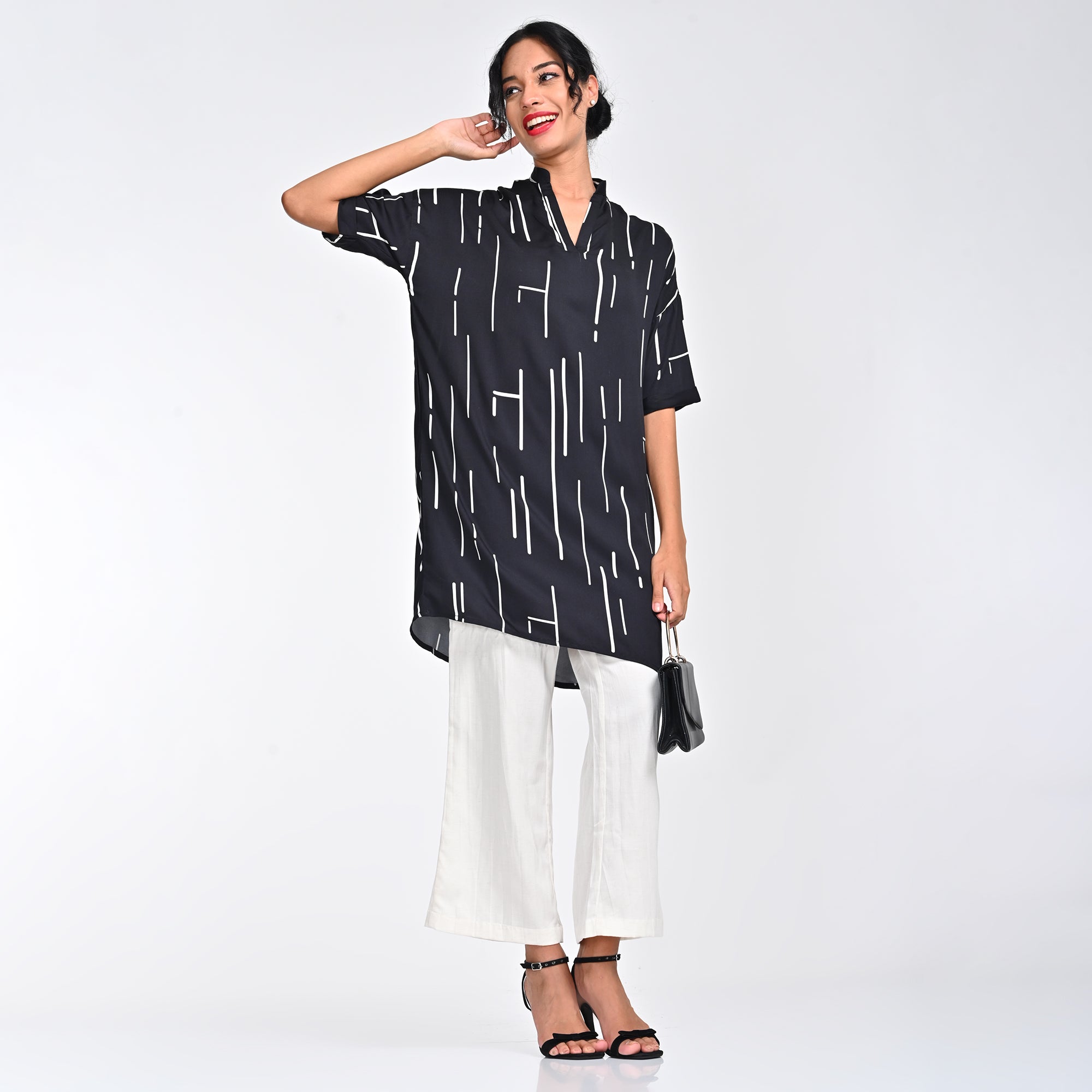 Kimono Tunic - Black Cedar Print - Limited Edition