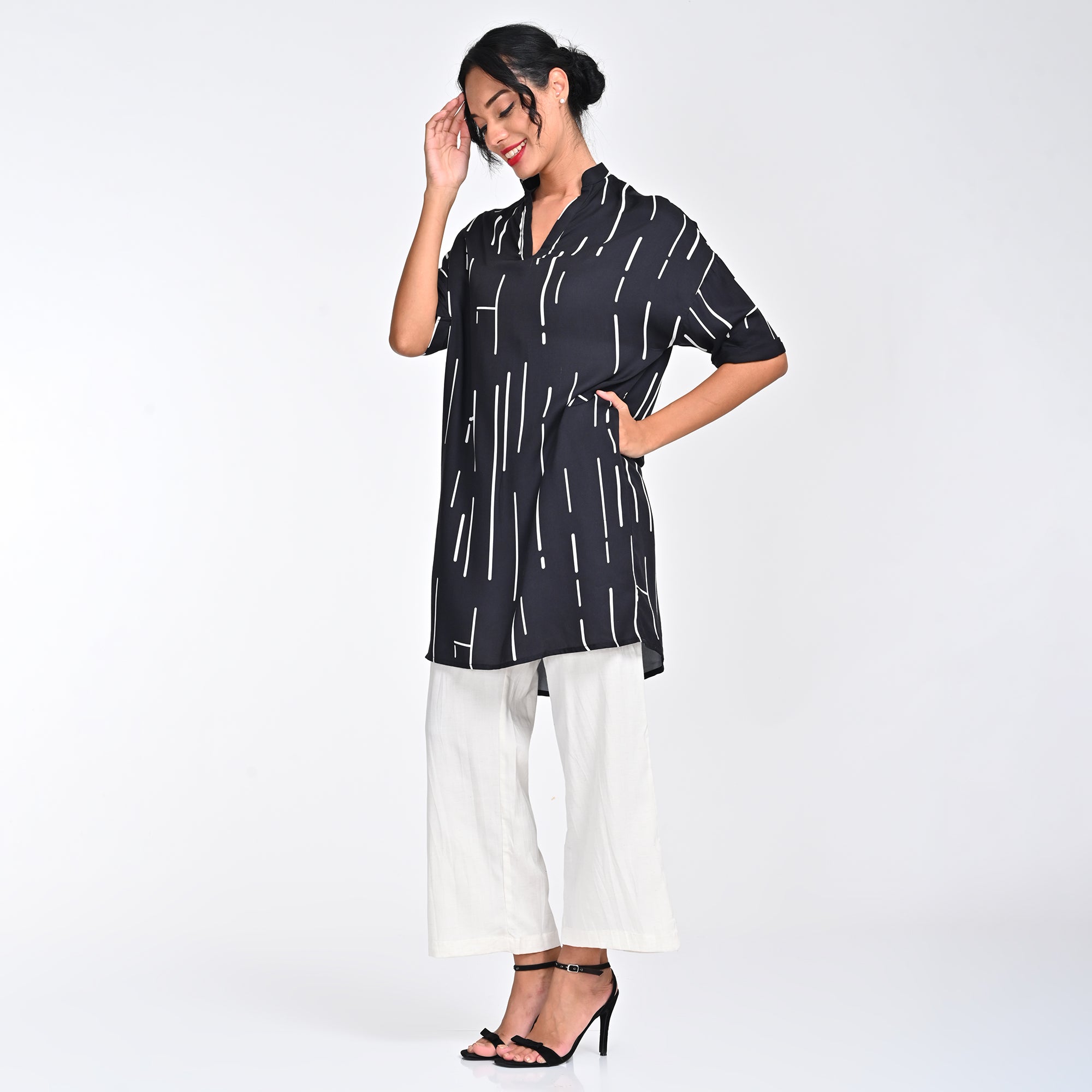 Kimono Tunic - Black Cedar Print - Limited Edition