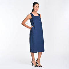 Chloe Square Neck Dress - Navy