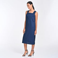 Chloe Square Neck Dress - Navy