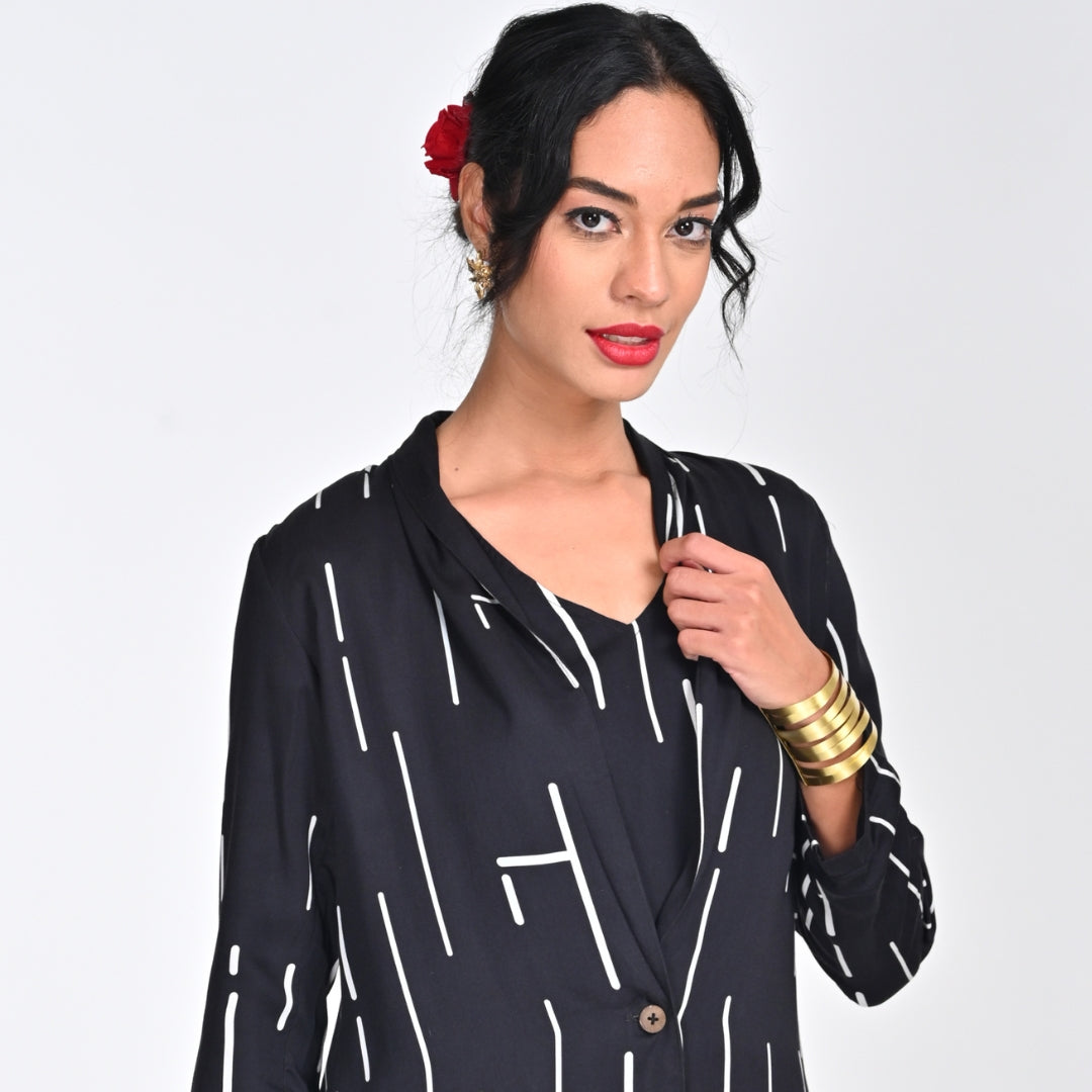 Donna Blazer - Black Cedar Print - Limited Edition