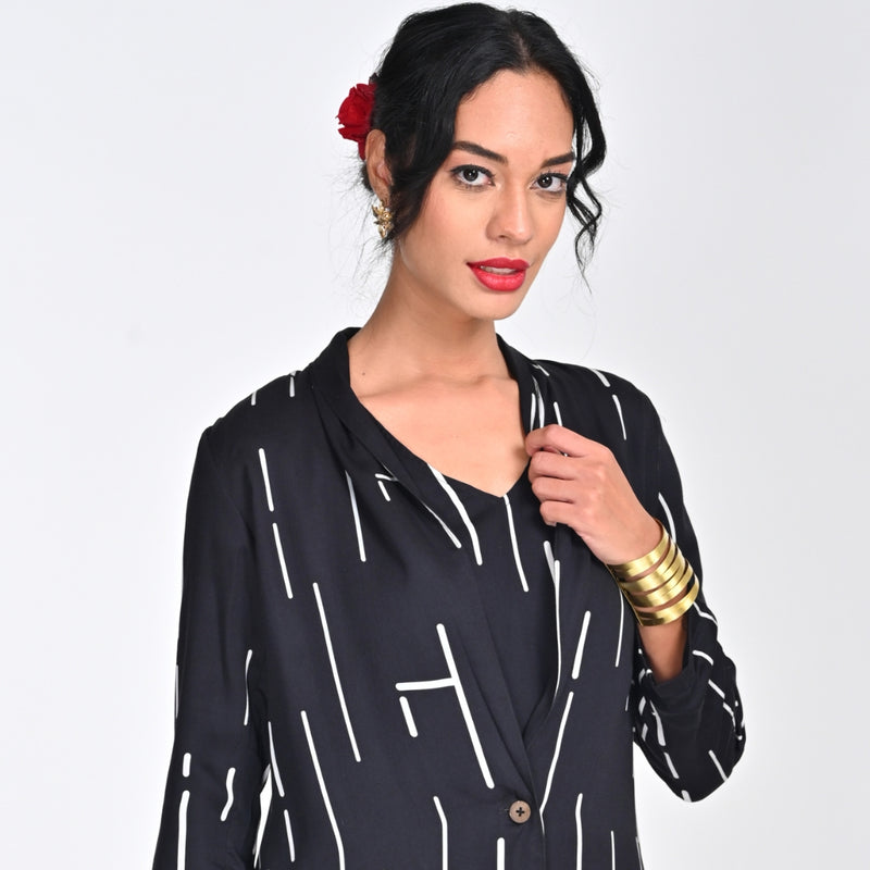 Donna Blazer - Black Cedar Print - Limited Edition