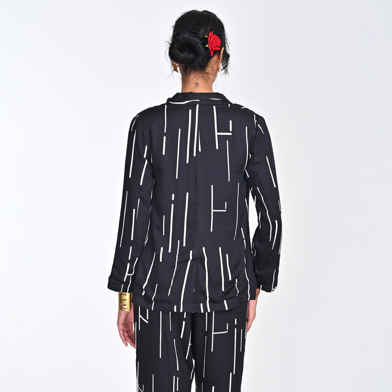 Donna Blazer - Black Cedar Print - Limited Edition
