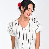 Aurora Top - Ecru Cedar Print - Limited Edition