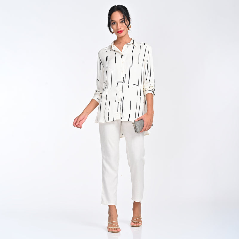Jessica Shirt - Ecru Cedar Print - Limited Edtition