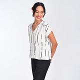 Aurora Top - Ecru Cedar Print - Limited Edition