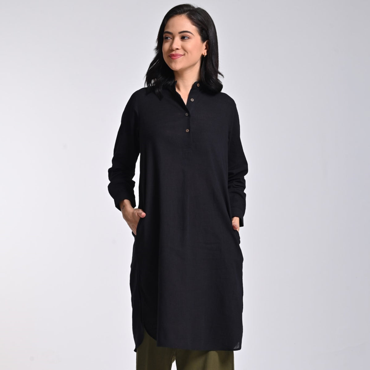 Pleated Tunic - Black