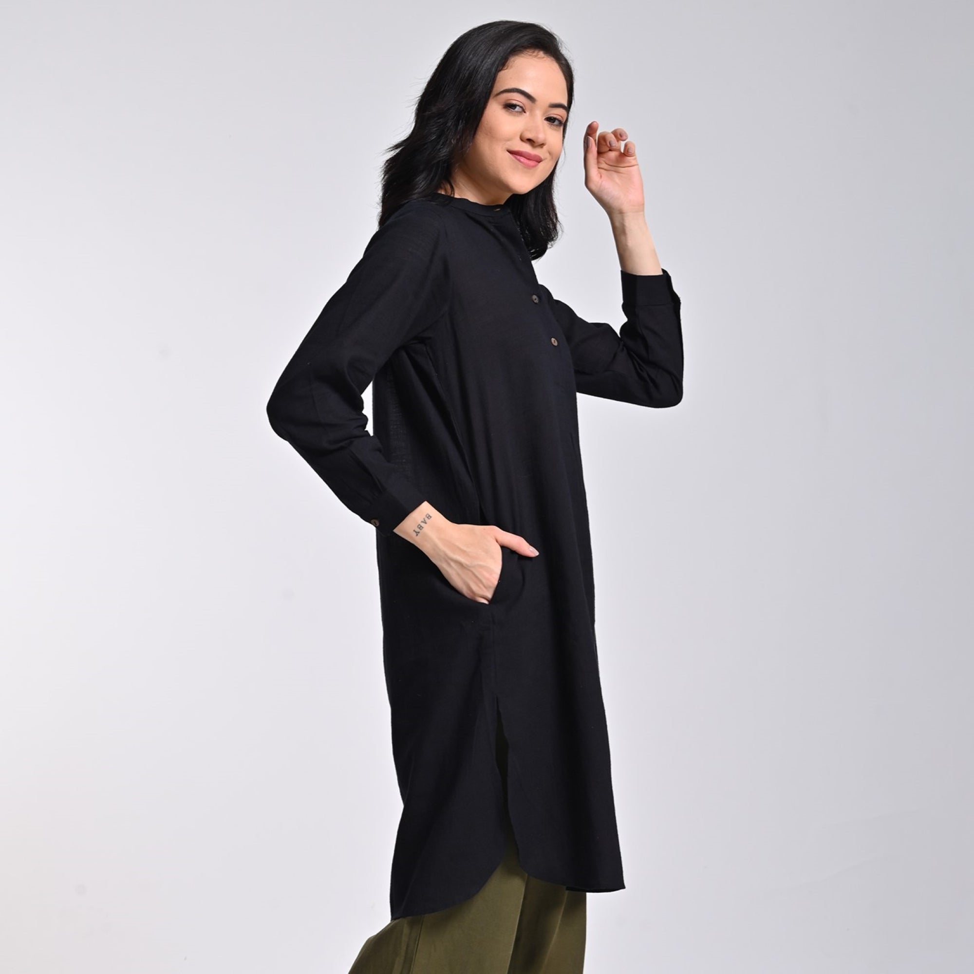 Pleated Tunic - Black