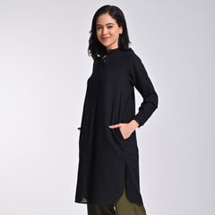 Pleated Tunic - Black