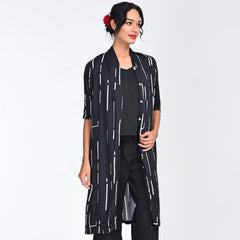 Dakota Long Shirt Jacket - Black Cedar Print - Limited Edition