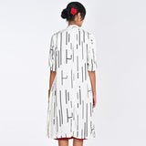 Dakota Set Of 2 - Long Shirt Jacket & Dress -  Ecru Cedar Print & Maroon - Limited Edition