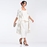 Dakota Set of 3 - Overlay, Slip Top & Pants - Ecru Cedar Print & Ecru - Limited Edition