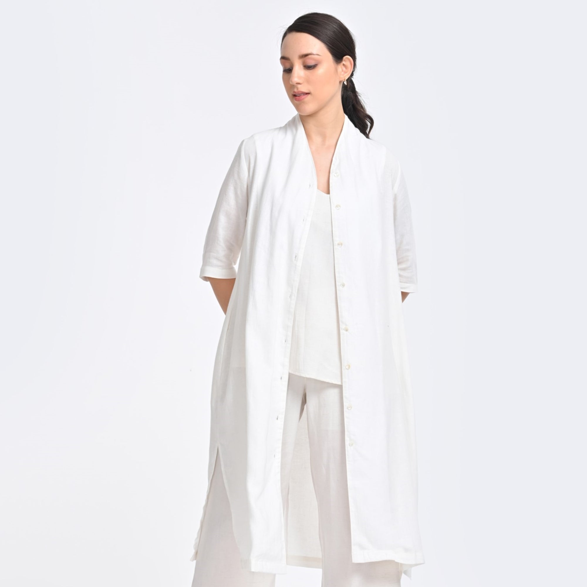 Dakota Set of 3 - Long Shirt, Inner & Pants - Ecru