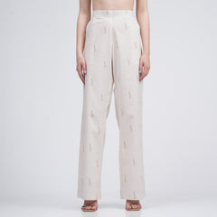 Dakota Set of 3 - Long Shirt, Inner & Pants - Ecru block print