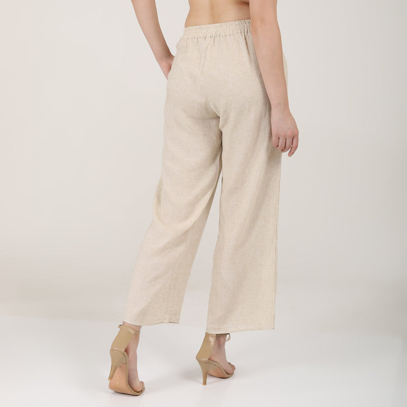 Barrel Leg Pants - Beige