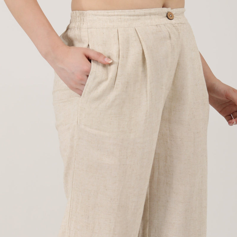 Barrel Leg Pants - Beige
