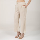 Barrel Leg Pants - Beige