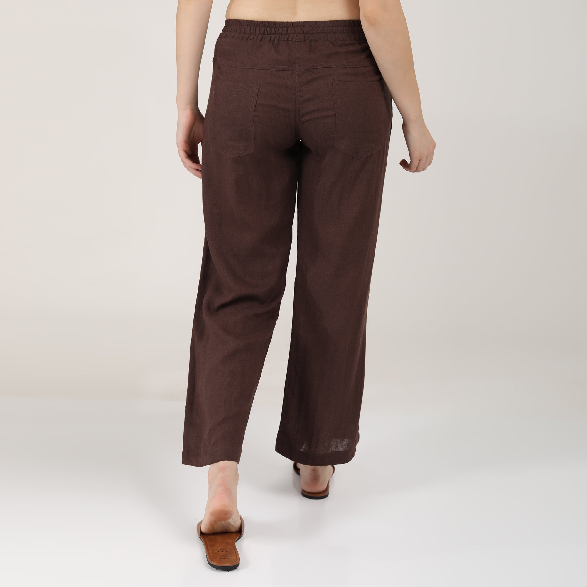 Evelyn Co-ord Set - Wrap Top & Pants - Coffee Brown