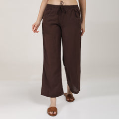 Evelyn Co-ord Set - Wrap Top & Pants - Coffee Brown