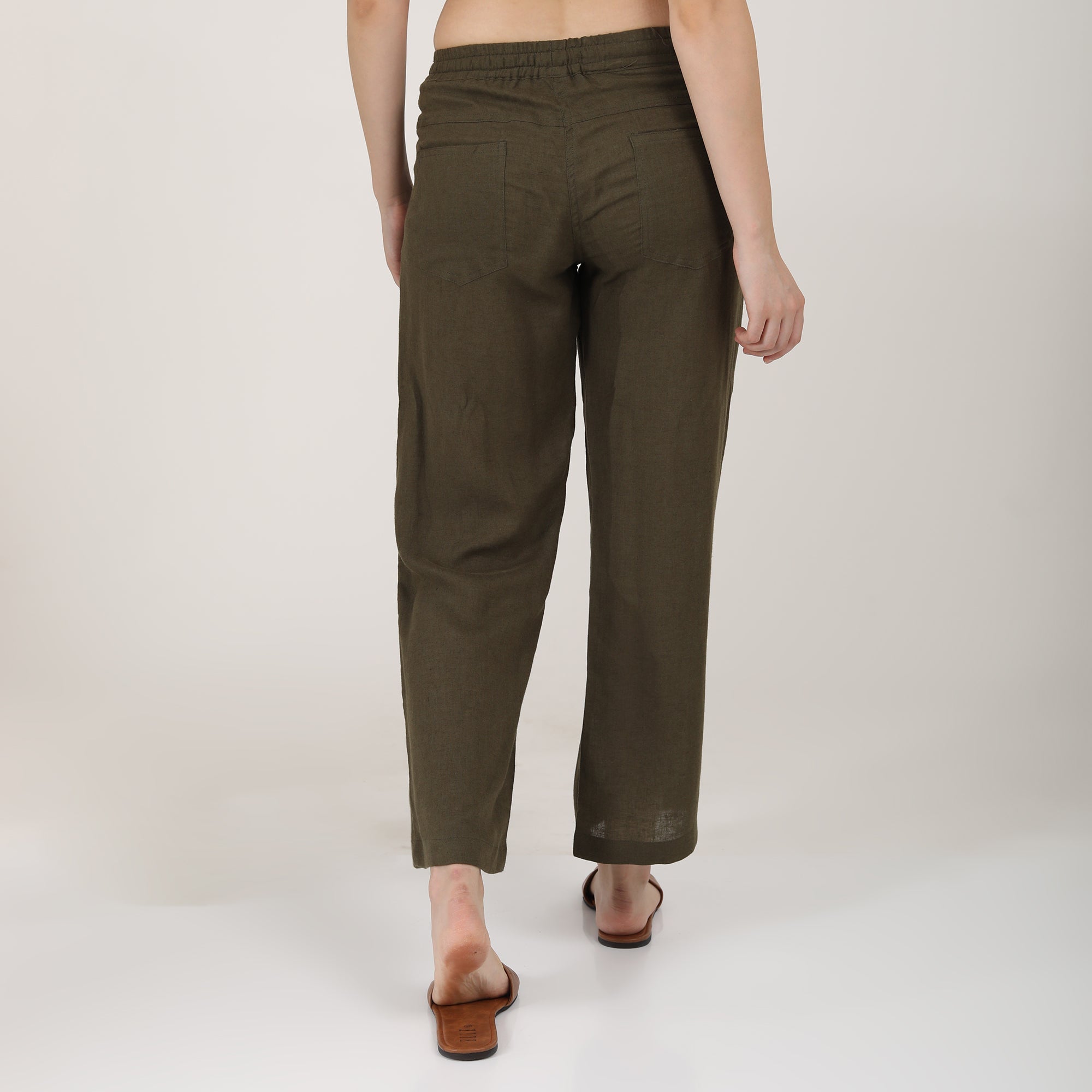 Evelyn Co-ord Set - Wrap Top & Pants - Olive Green