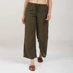 Evelyn Co-ord Set - Wrap Top & Pants - Olive Green