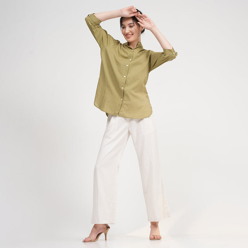Dianne Set Of 2 - Shirt & Pants - Sage Green & Ecru