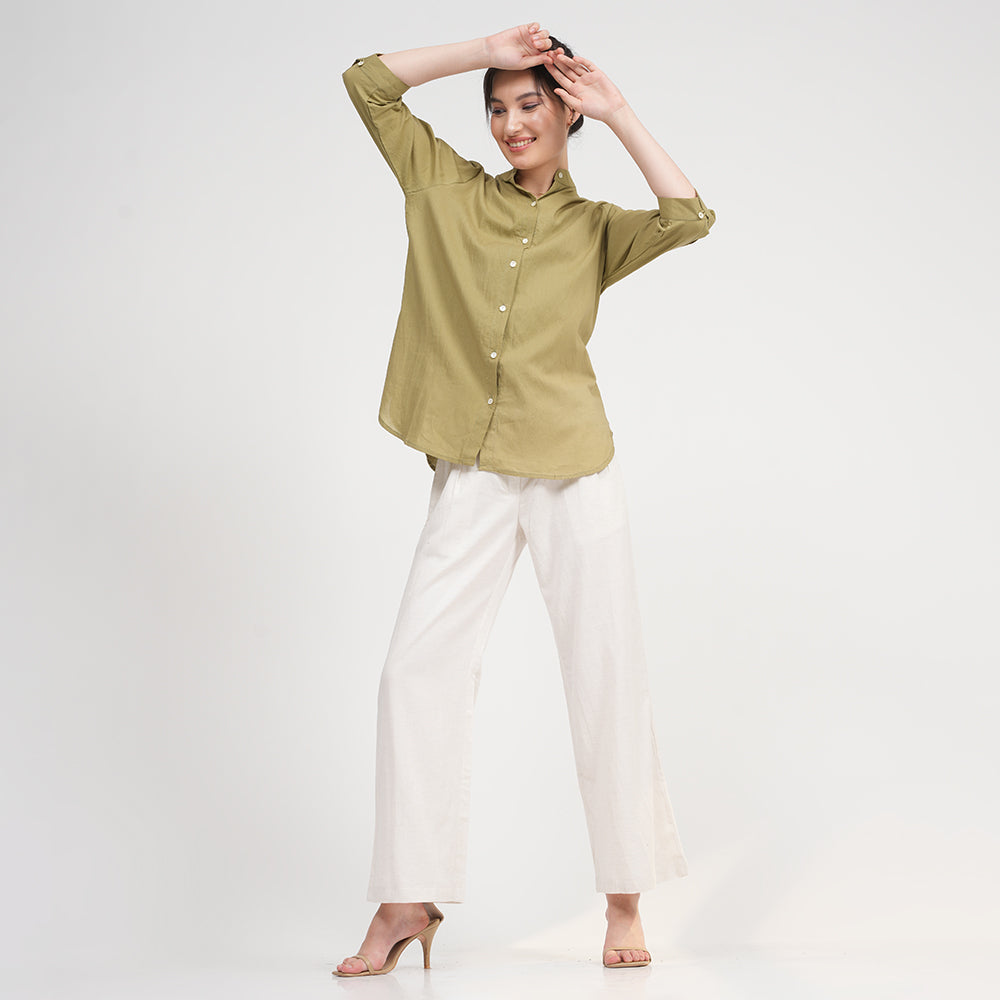 Nimbus Set Of 2 - Shirt & Pants - Sage Green & Ecru