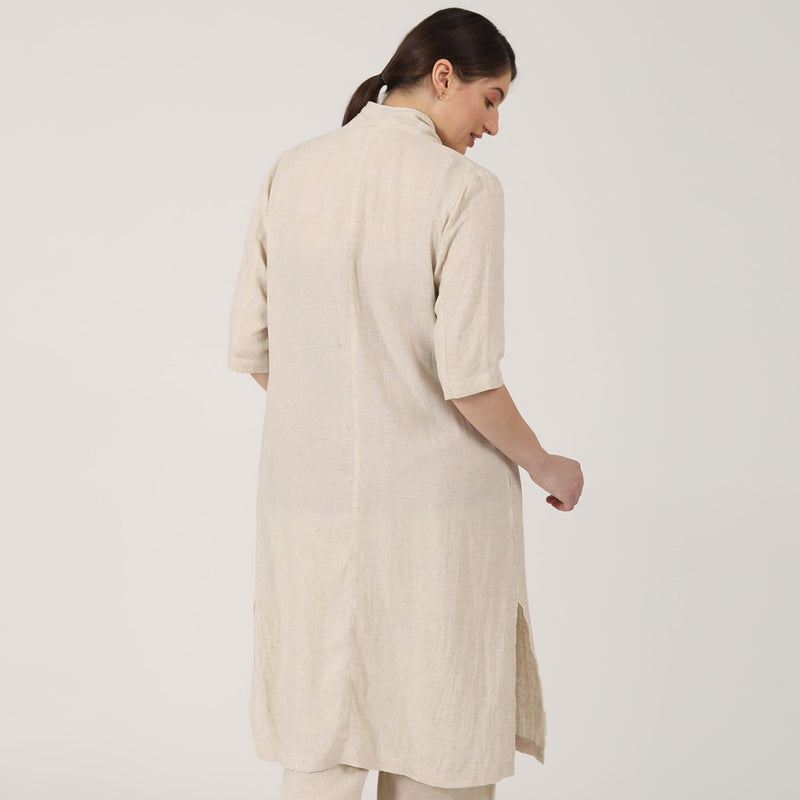 Dakota Long Shirt Jacket - Beige