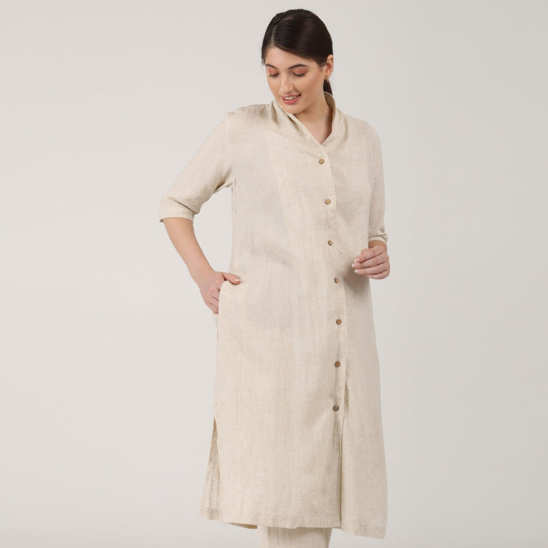 Dakota Long Shirt Jacket - Beige