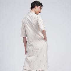 Dakota Co-ord Set - Long Shirt & Pants - Ecru block print