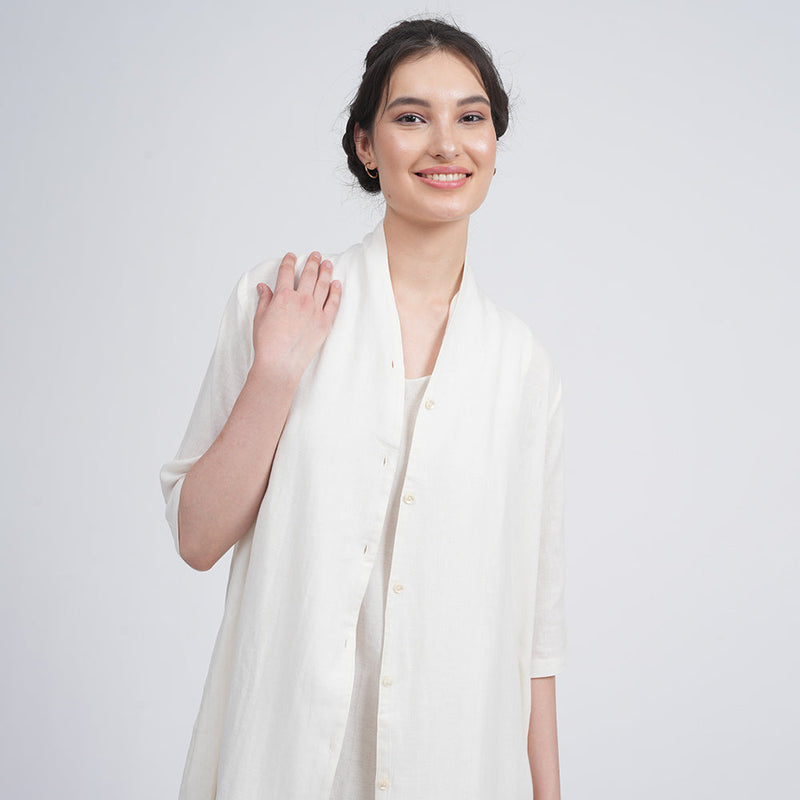 Dakota Set Of 2 - Long Shirt Jacket & Dress - Ecru