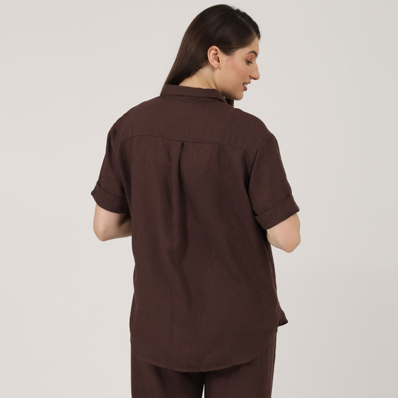 Noir Set of 2 - Shirt & Pants - Coffee Brown