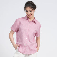 Blanche Set of 3 - Shirt, Slip Top & Pants - Pastel Pink Check & Ecru