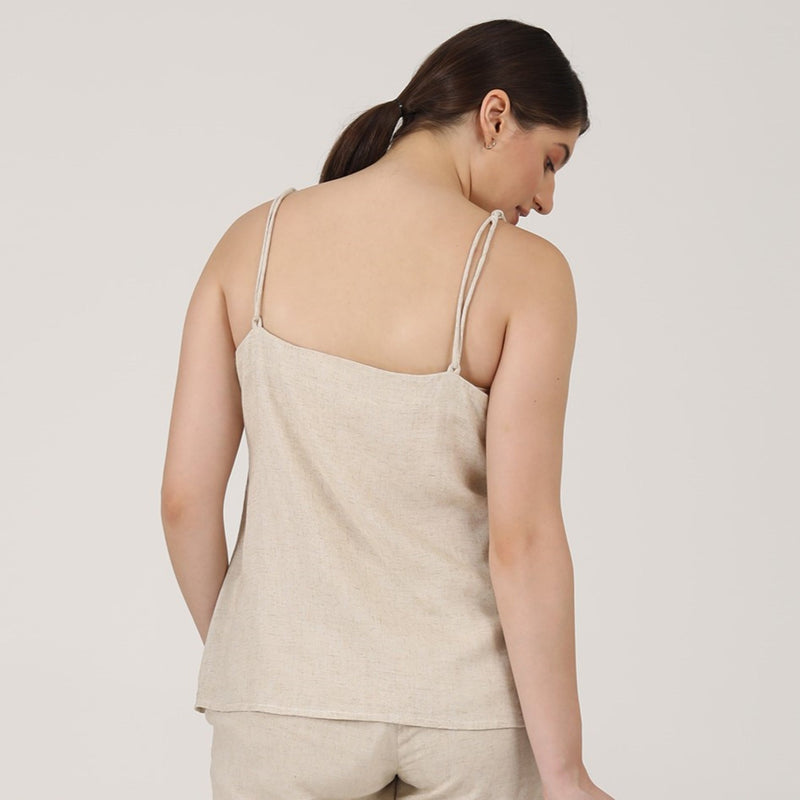Juniper Set Of 3 - Overlay, Slip Top & Shorts - Ecru & Beige