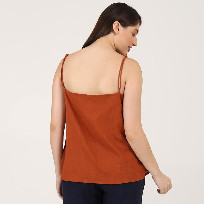 Dianne Set Of 3 - Inner, Shirt & Pants - Autumn Rust & Coffee