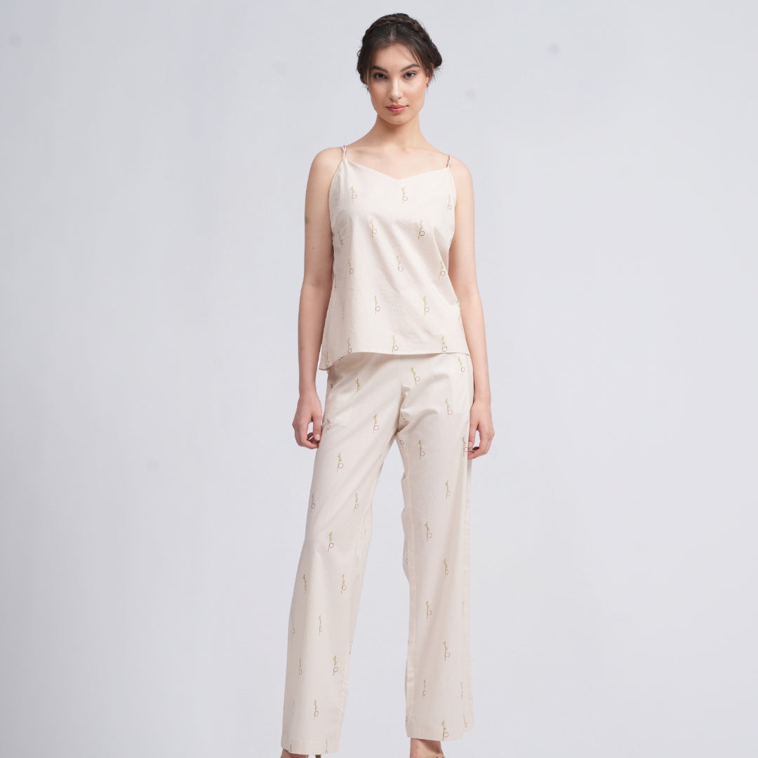 Oh Slip Top - Ecru block print