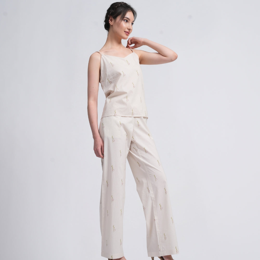 Oh Slip Top - Ecru block print