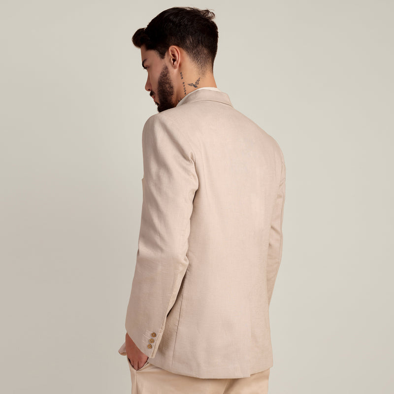 iL Lino Blazer - Relaxed Fit - Linen Blend - Natural Grey