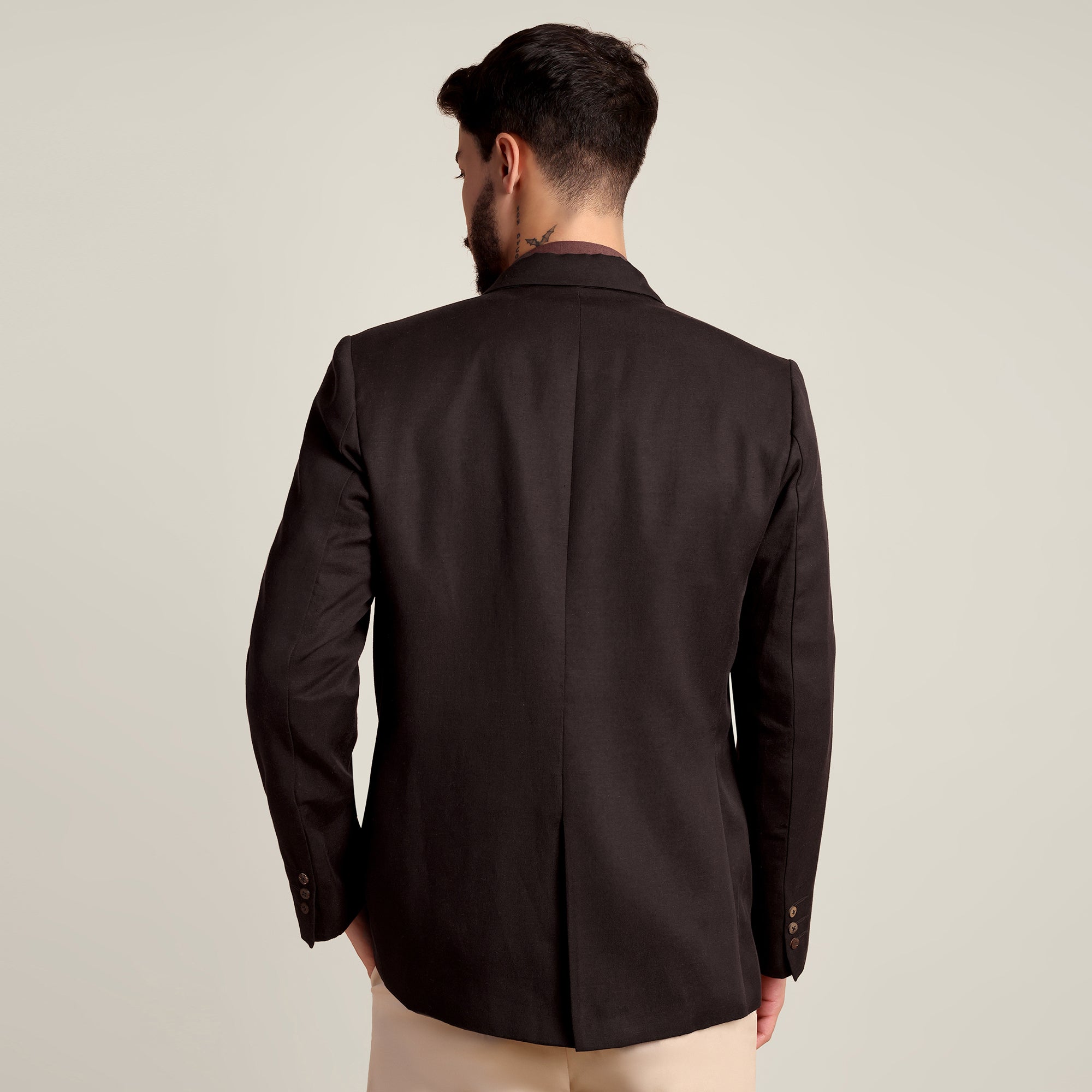 iL Lino Blazer - Relaxed Fit - Linen Blend - Coffee Brown