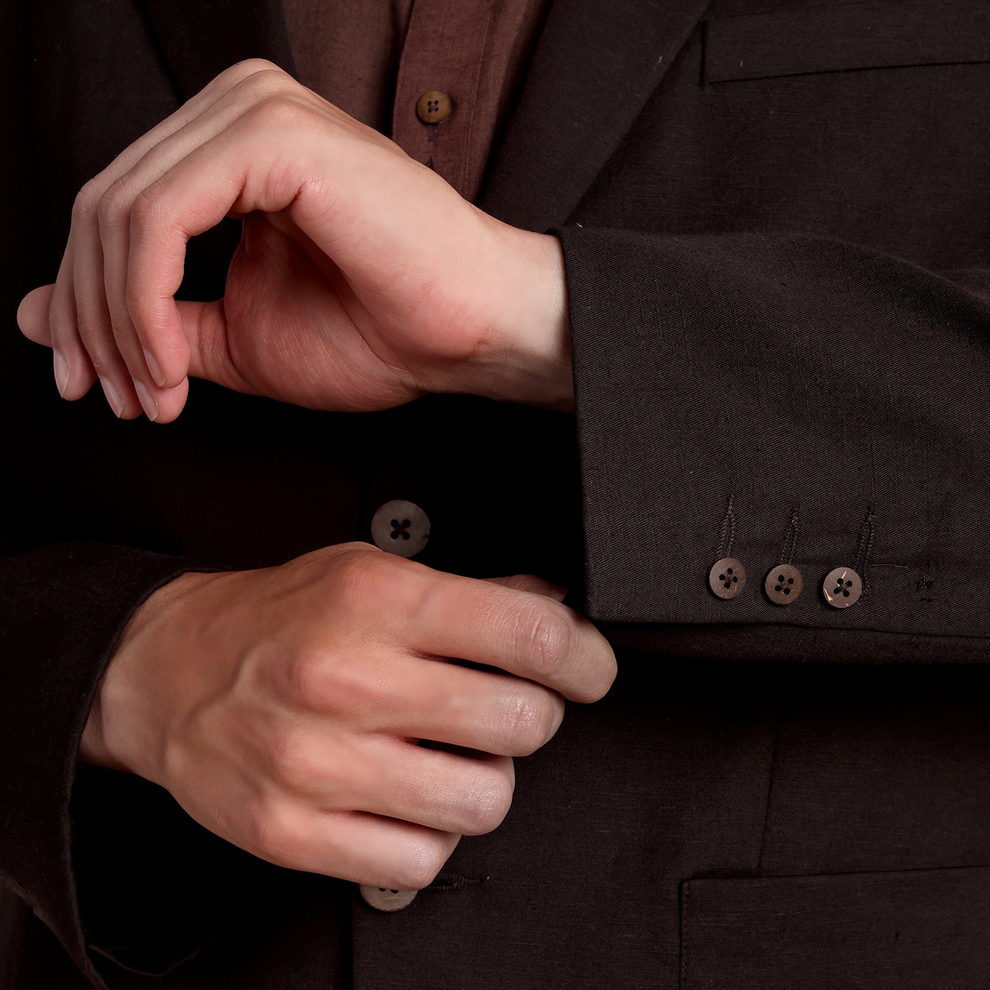 iL Lino Blazer - Relaxed Fit - Linen Blend - Coffee Brown