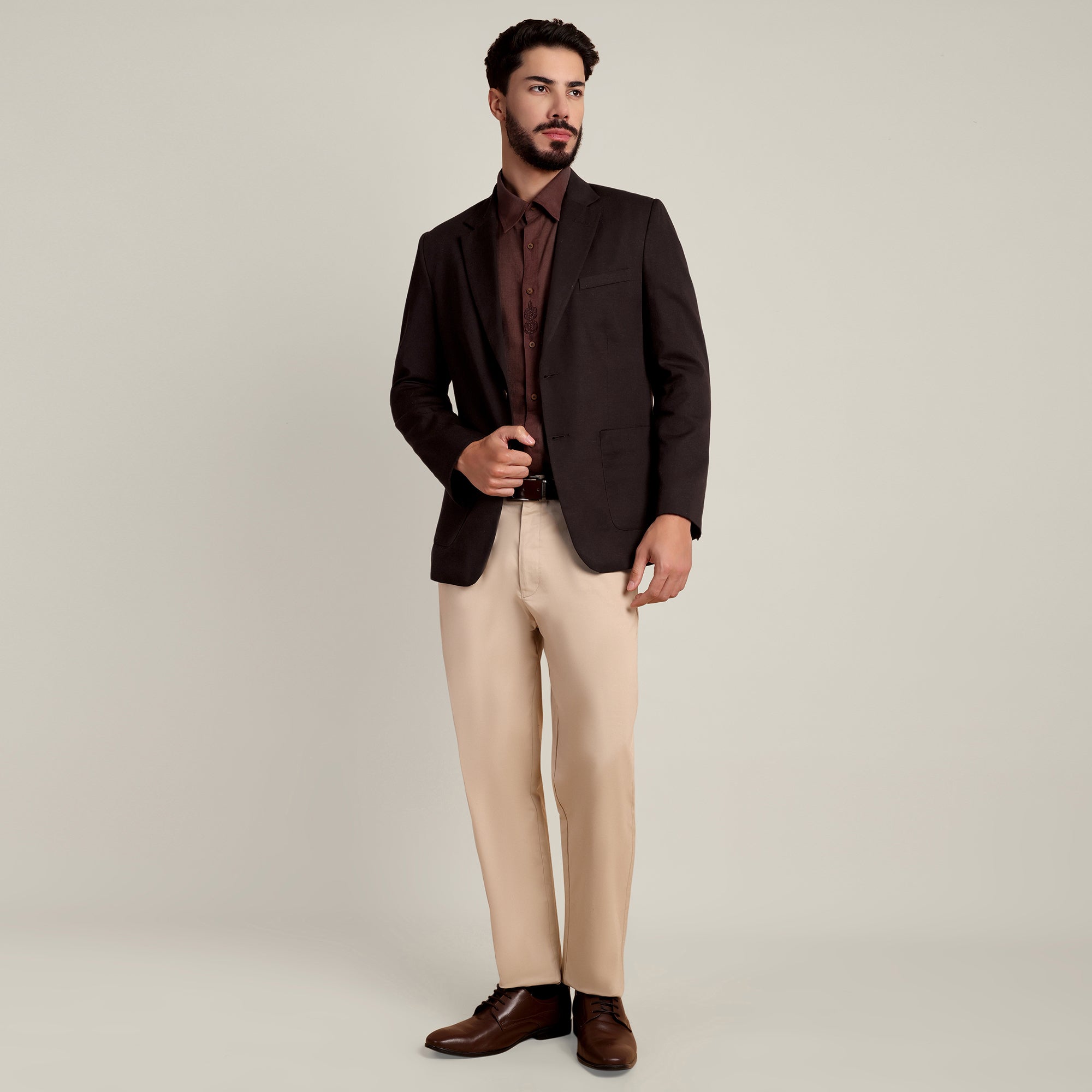 iL Lino Blazer - Relaxed Fit - Linen Blend - Coffee Brown