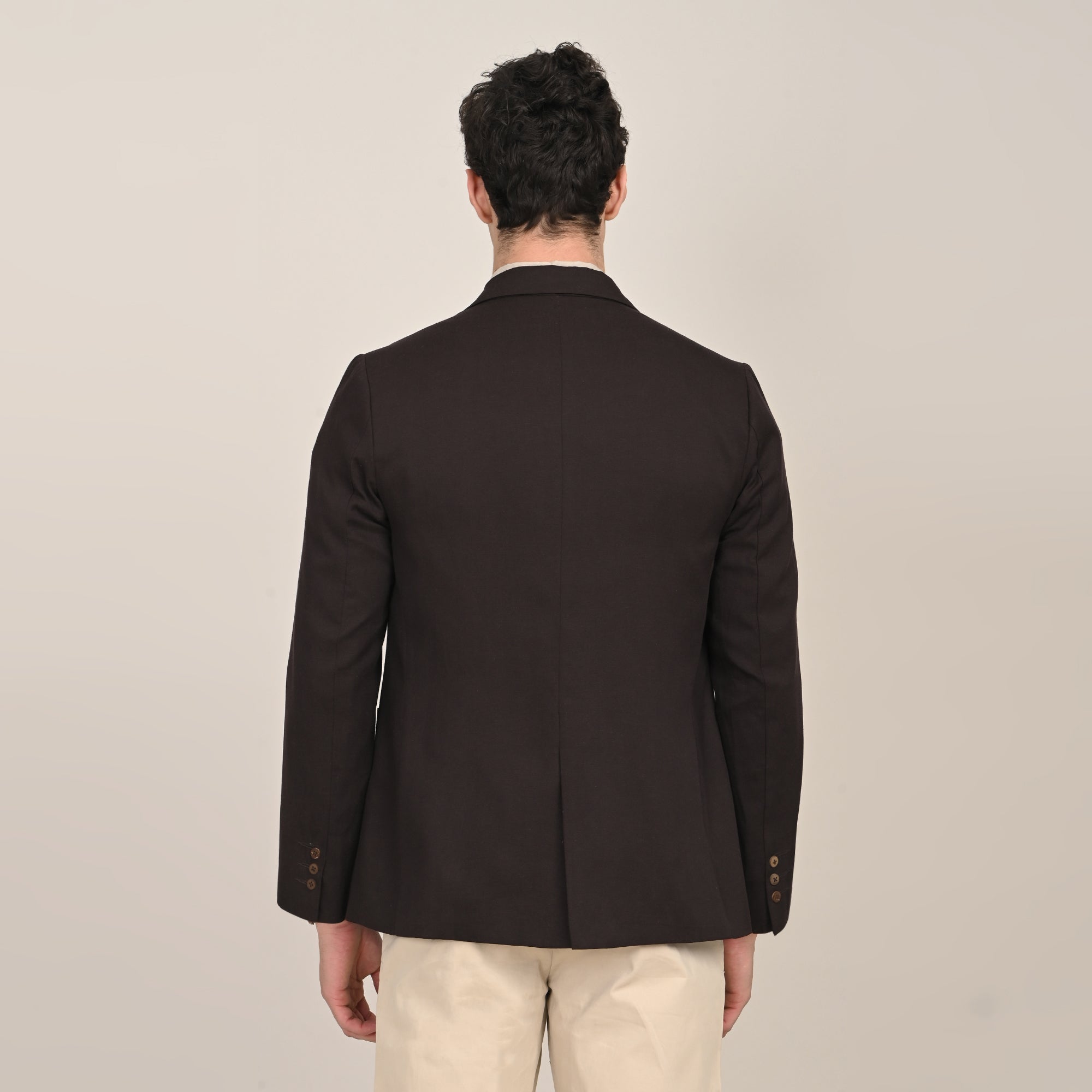 iL Lino Set of 3 - Relaxed Fit Linen Blend Blazer, Relaxed Fit Linen Blend Shirt & Relaxed Fit Cotton Stretch Chinos - Coffee Brown, Greige & Beige